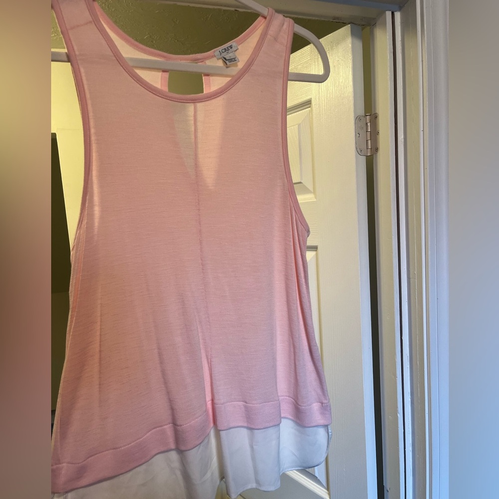 Pink and white tank top